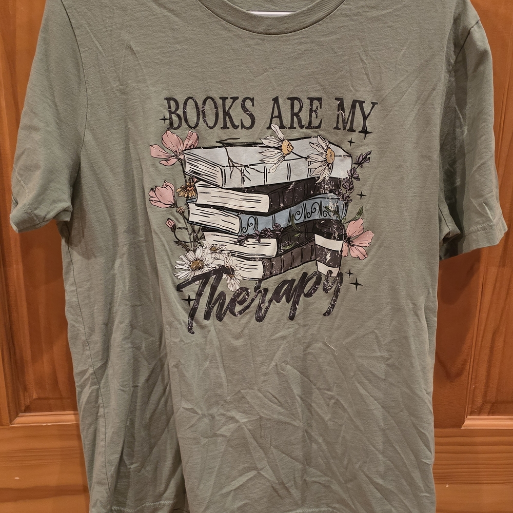 Bella Canvas Green Short Sleeve Tee - Books Are My Therapy